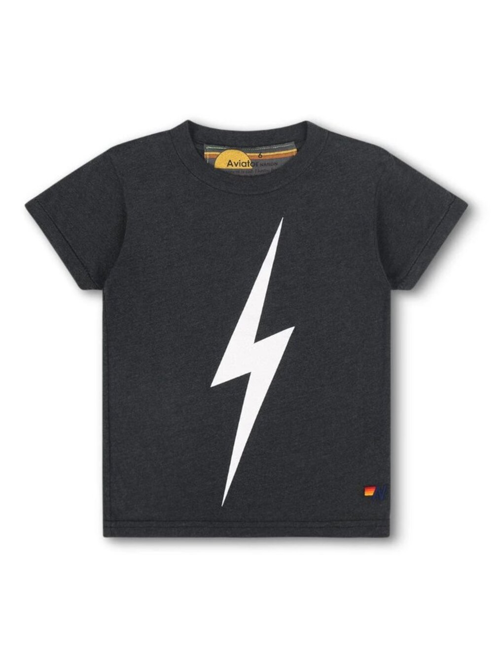 Aviator Nation Kid's Bolt Tee in Charcoal Size 12